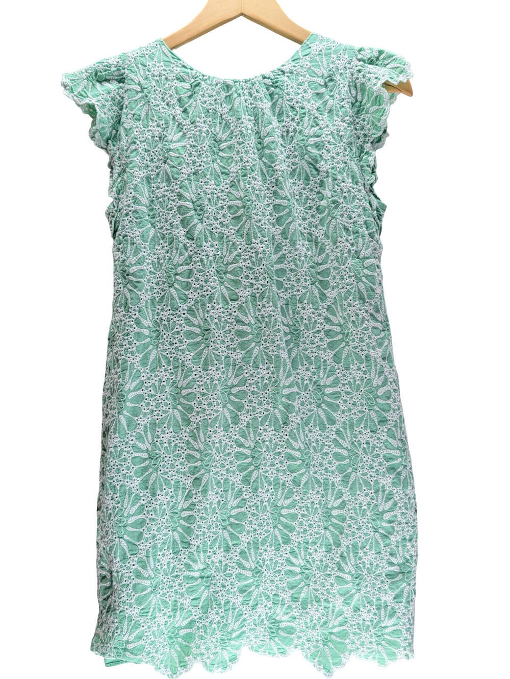 LOFT Shift Dress Size 8 Lace Overlay Cap Sleeve Mint Green